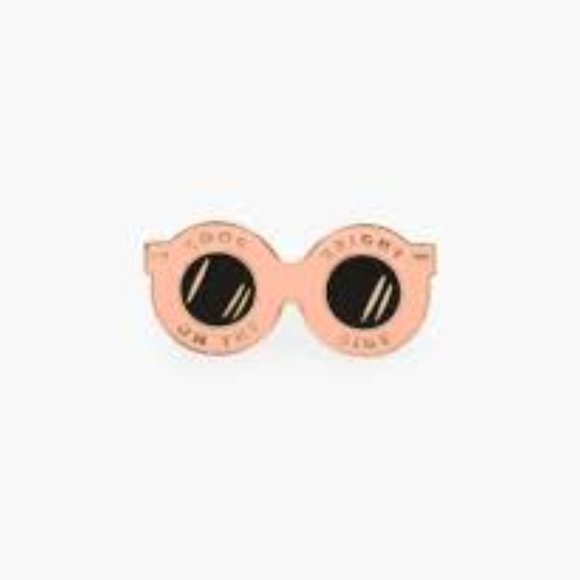RIFLE PAPER COMPANY Enamel Lapel Pins Lemon Rosa Flower Sunglasses - Picture 3 of 7